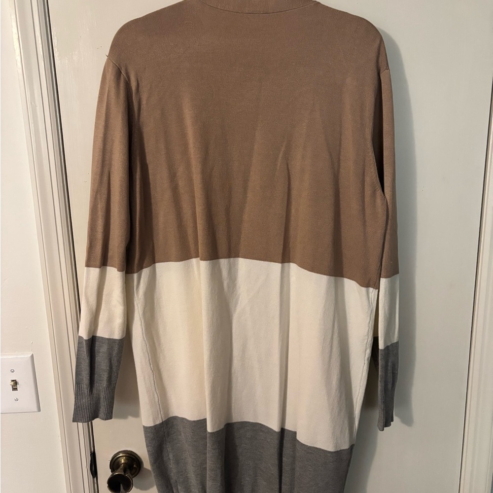 Colorblock Open Front Cardigan - Picture 2 of 3